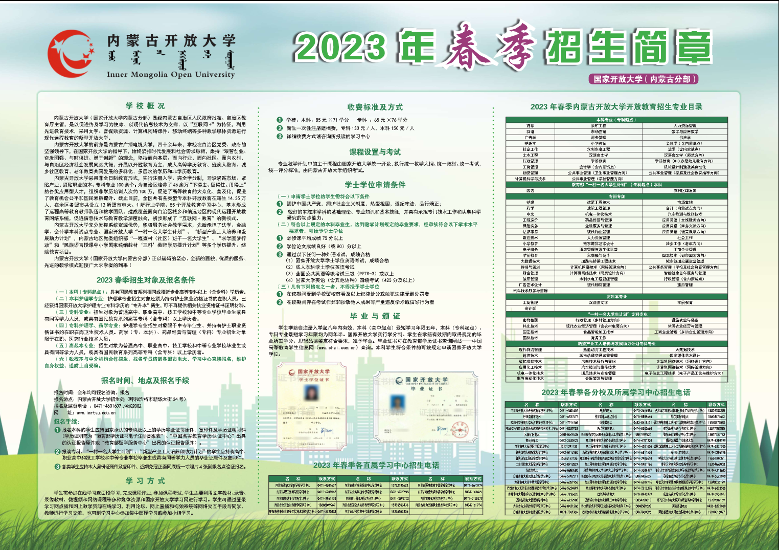 內蒙古扎蘭屯開放大學2023年春季招生簡章