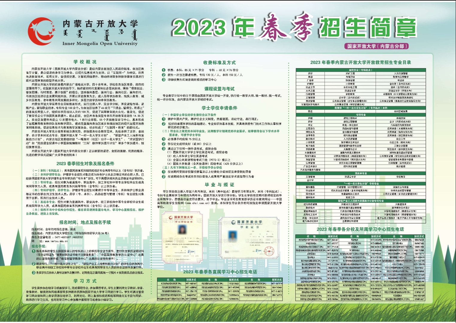 內蒙古蘇尼特右旗開放大學2023年春季招生簡章