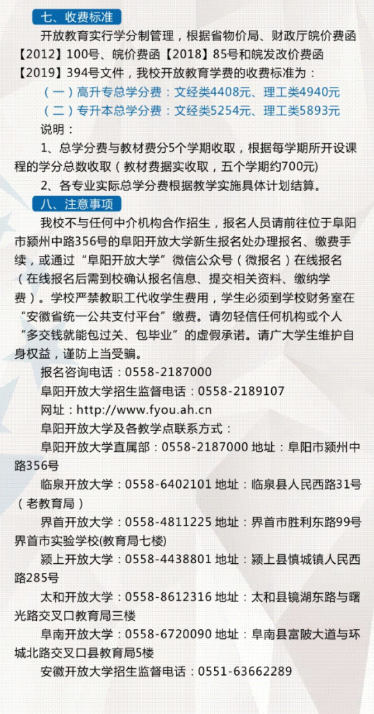 阜陽開放大學（阜南分校）2022年秋季招生簡章