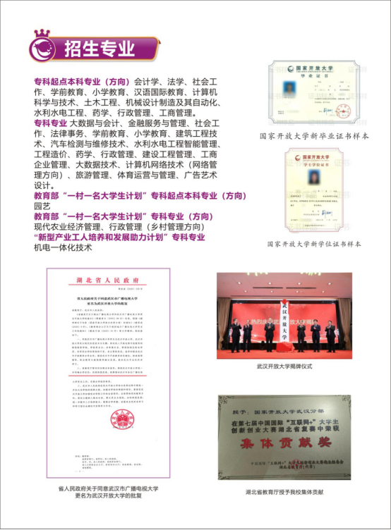 武漢漢南開放大學2023年春季招生簡章