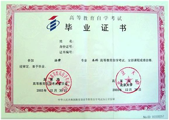 自學考試畢業證書樣本長啥樣？