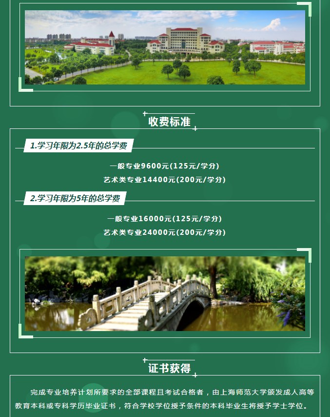 上海師范大學2021年成人高等教育招生簡章