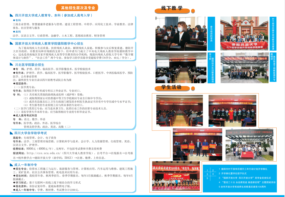 2023年德陽開放大學（旌陽分校）春季招生簡章