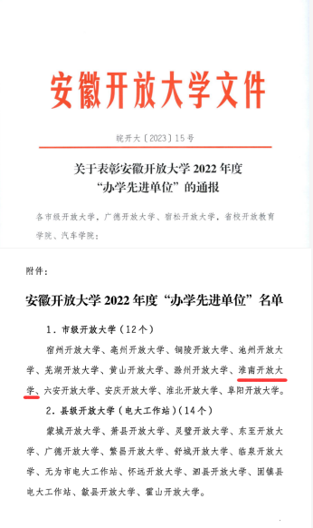 我校獲評全省開放大學2022年度“辦學先進單位”
