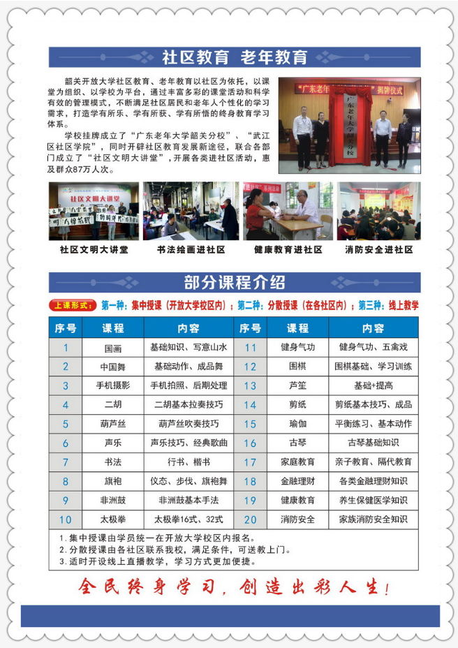 韶關開放大學（始興分校）2023年春季招生簡章