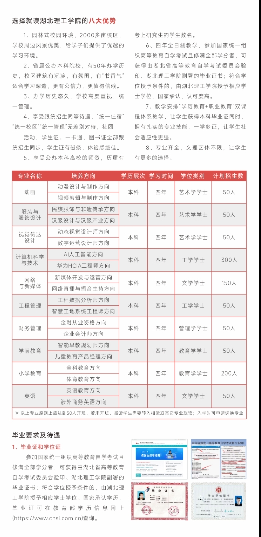 湖北理工學院2025年度高等教育自學考試全日制本科（數智人才職業教育）招生簡章