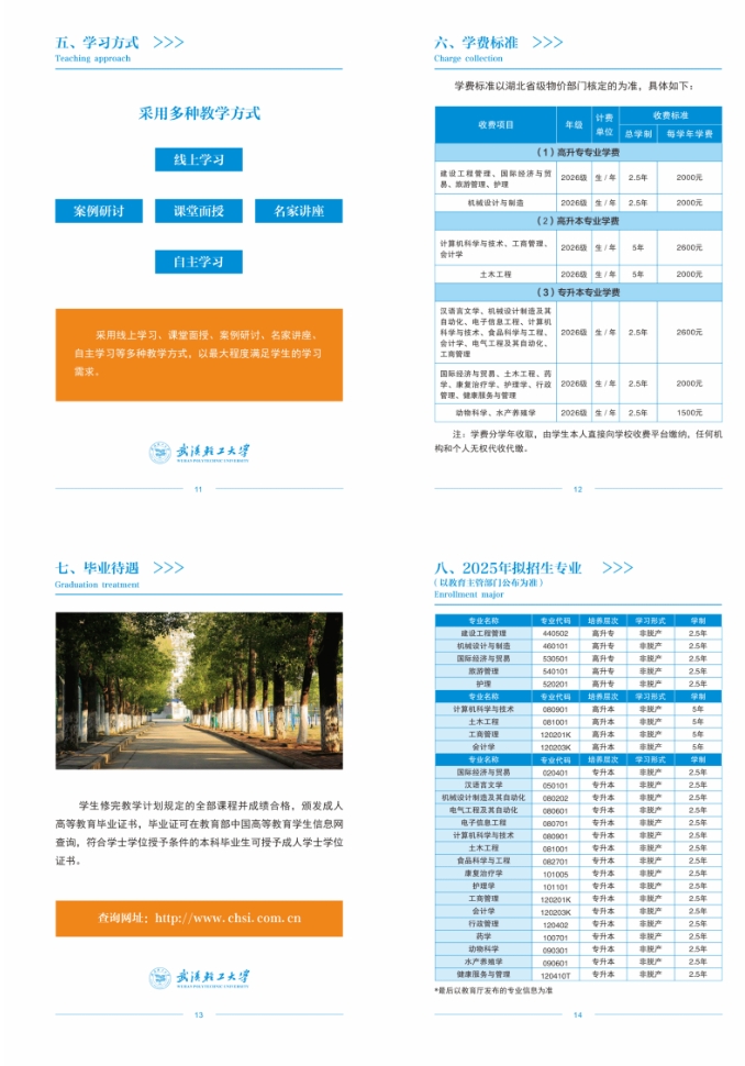 2025年武漢輕工大學高等學歷繼續教育招生簡章