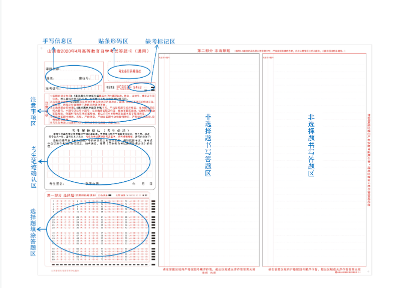 山西招生考試網：高等教育自學考試考生答題注意事項