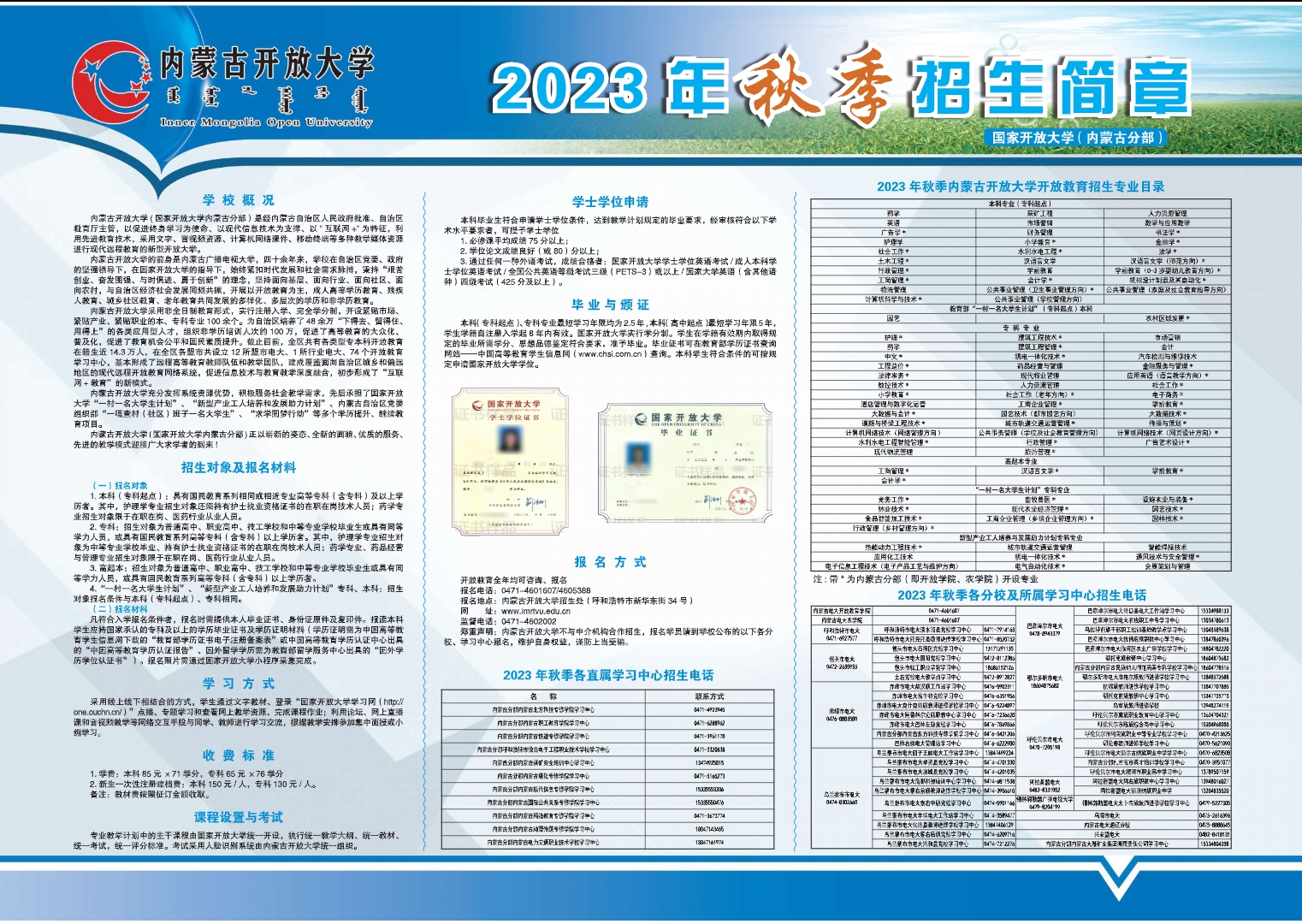 內蒙古烏拉特中旗開放大學2023年秋季招生簡章