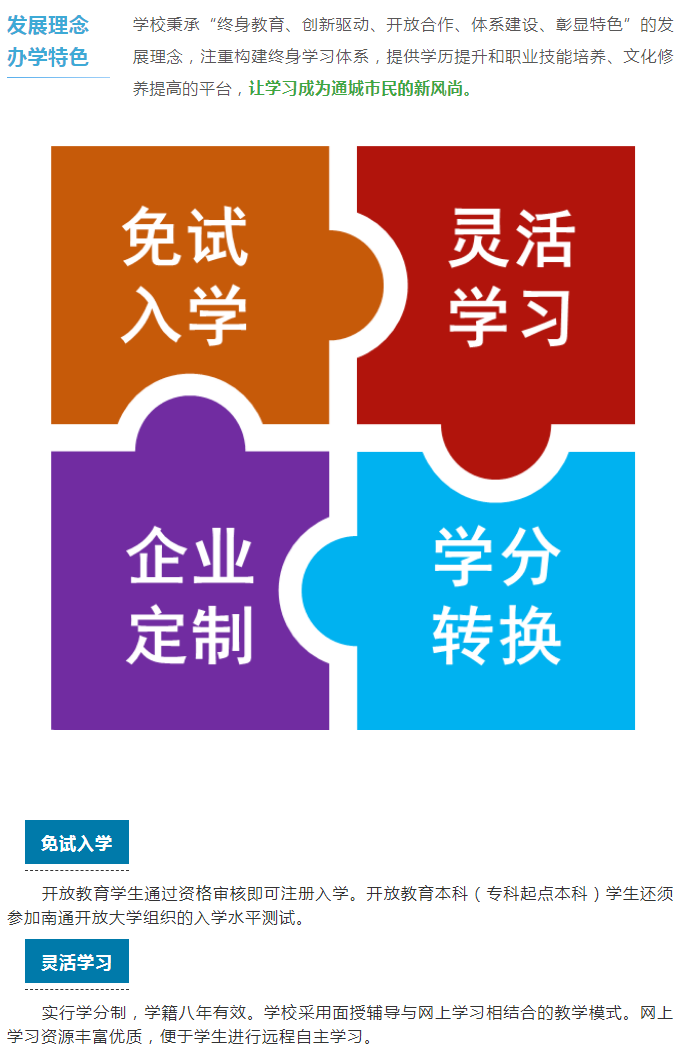 南通開放大學（通州校區）2021秋季招生簡章