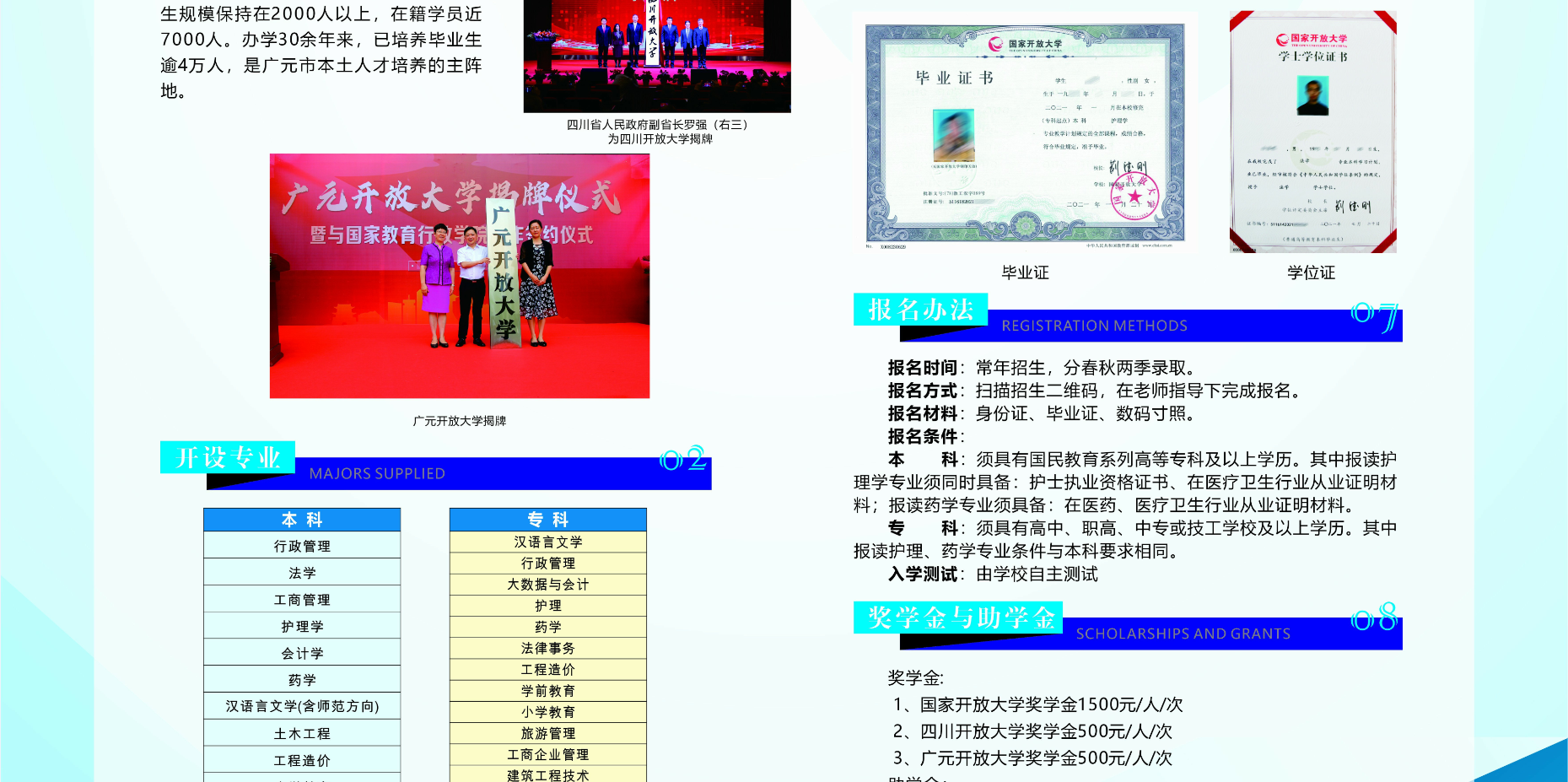 廣元開放大學（劍閣分校）招生簡章