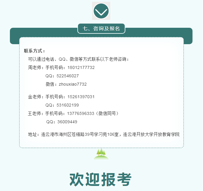 2022年春季連云港開放大學開放教育招生簡章