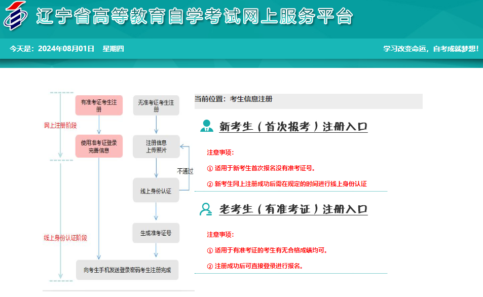 2024年下半年遼寧大連市自考報名時間：9月1日至9月10日