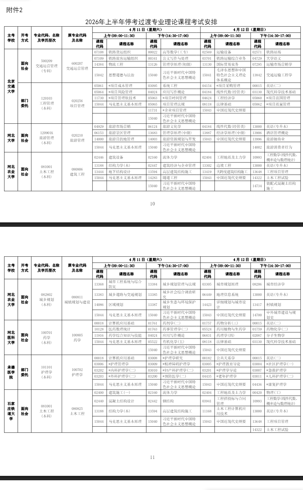 2026年4月河北省自考考試安排